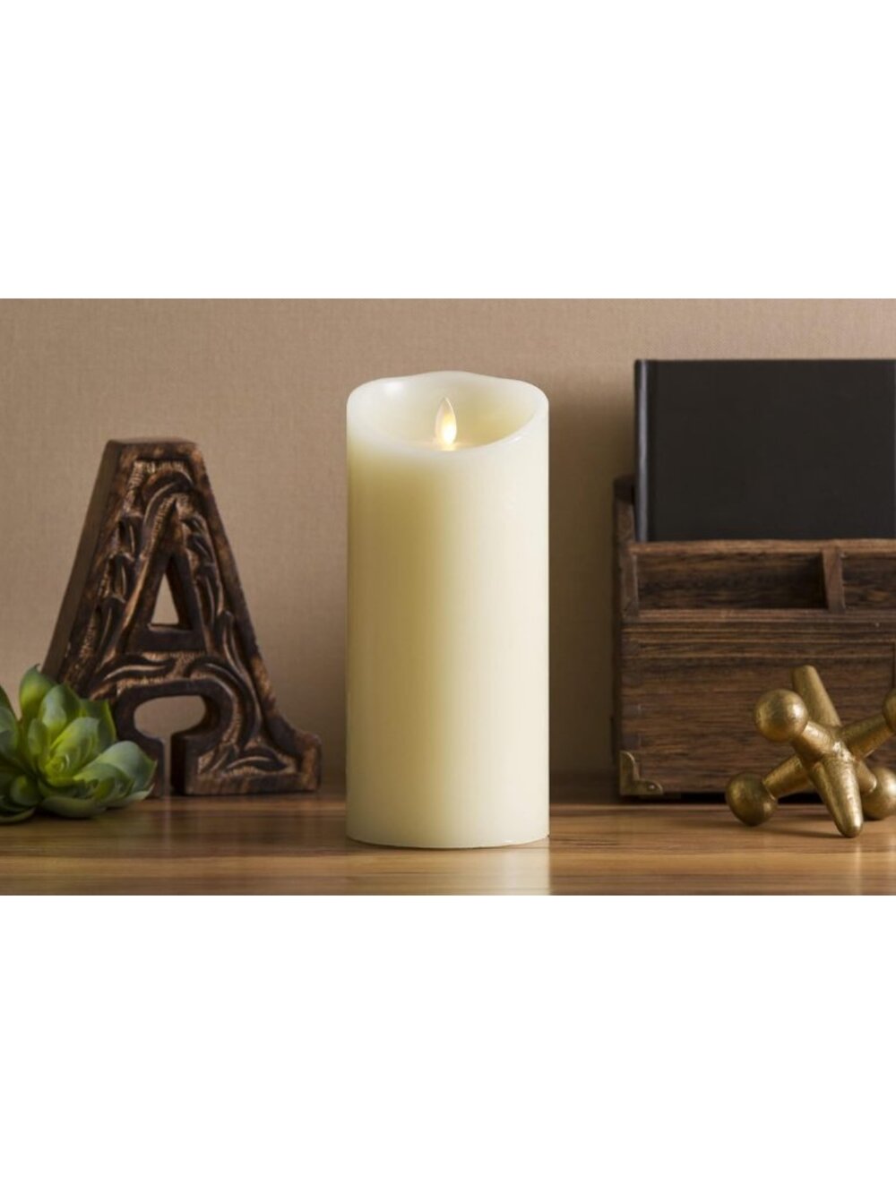 Realistic Flickering Flameless LED Pillar Candle - Ivory 3"x6.5" Home Decor